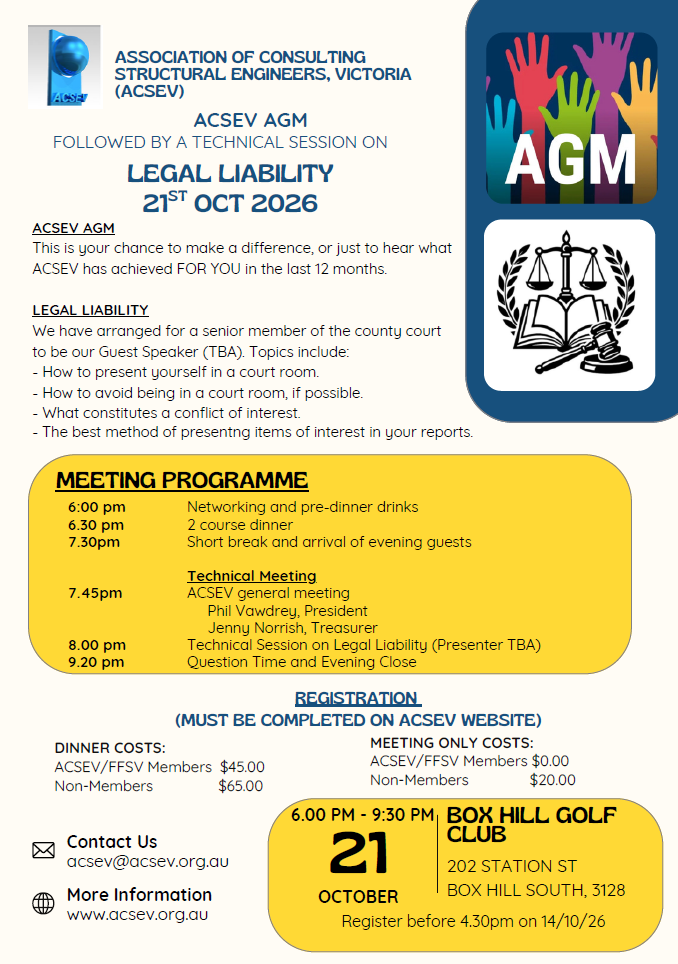 Dinner, AGM & Technical Meeting