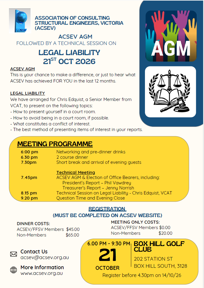AGM & Legal Liability - Technical meeting ONLY